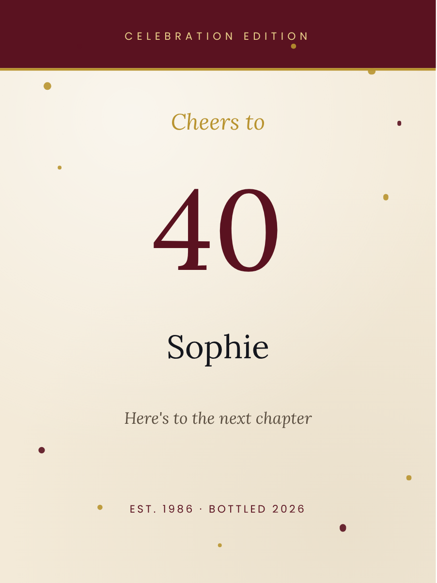 Gilded Celebration label design