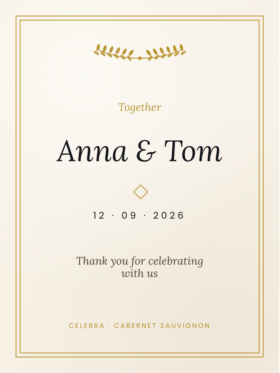 Ivory Vows label design